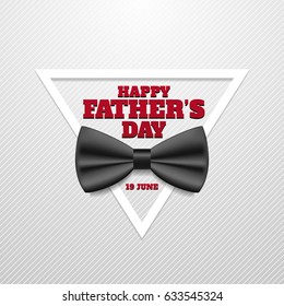 Happy father's day vector illustration. 19 June. Dad greeting. Bow tie and abstract background