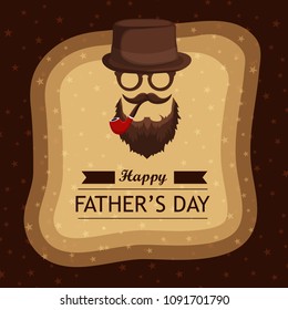 Happy father`s day vector lettering background. Happy Fathers Day calligraphy light banner.