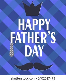 Happy father's day vector lettering background. Happy Fathers Day calligraphy light banner. Dad my king illustration