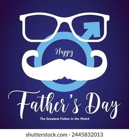 Happy father`s day vector lettering background. Happy Fathers Day calligraphy light banner. Illustration Father's Day poster or banner template. Promotion and shopping template for love dad.