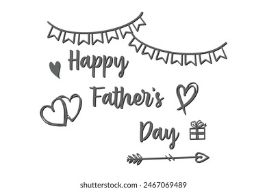 Happy father`s day vector lettering background. Happy Fathers Day calligraphy light banner. 