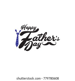 Happy father`s day vector lettering background. Happy Fathers Day calligraphy light banner.