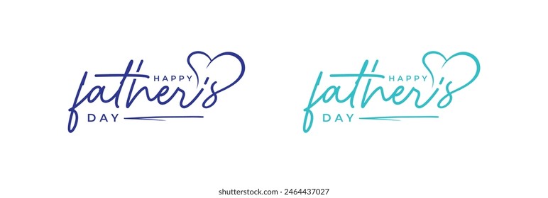 Happy Father's Day vector logo design, abstract Father's Day with love vector logo, love for father