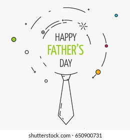 Happy father's day vector logo illustration on outline style for banners or posters 