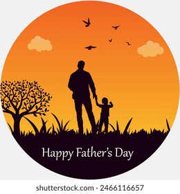 Happy father's day vector post illustration, greeting card
