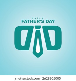 Happy father's day vector post design, father's day typo design, father's day template vector