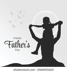 Happy father's day vector silhouette illustration