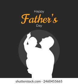 Happy father's day vector silhouette illustration