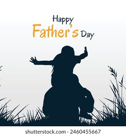 Happy father's day vector silhouette illustration