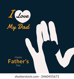 Happy father's day vector silhouette illustration