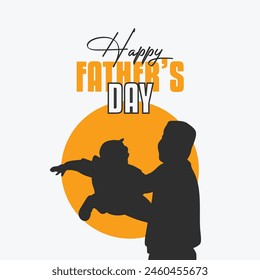 Happy father's day vector silhouette illustration