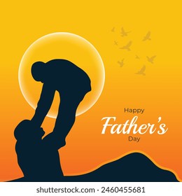 Happy father's day vector silhouette illustration