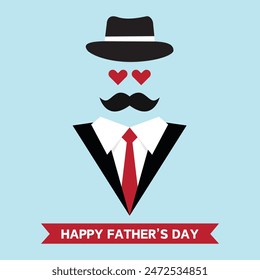 Happy father's day vector, silhouette