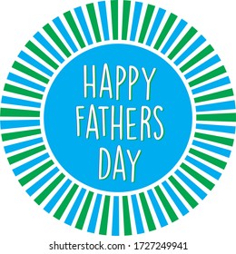 Happy Fathers Day Vector with star burst background