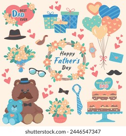 Happy Father's Day vector stickers Clip Art 