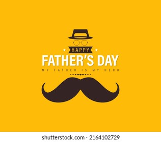 Happy Fathers day vector, text illustration greeting card.