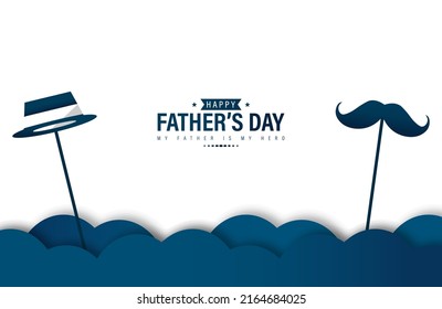Happy Fathers day vector, text illustration greeting card.