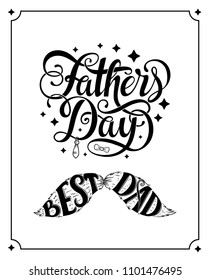 Happy fathers day vector typography. Lettering for greeting cards, banners, t-shirt design. Vector illustration