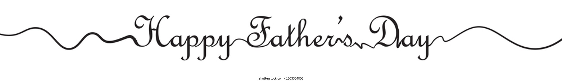 happy father's day vector typography banner with brush calligraphy.