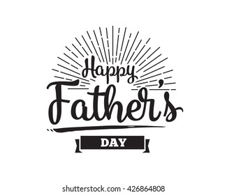 Happy fathers day vector typography. Vintage lettering for greeting cards, banners, t-shirt design.