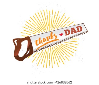 Happy fathers day vector typography. Vintage lettering for greeting cards, banners, t-shirt design. Thanks dad
