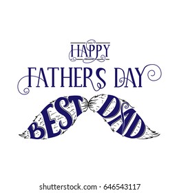 Happy fathers day vector typography. Vintage lettering for greeting cards, banners, t-shirt design.
