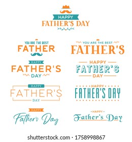 Happy Father's Day Vintage, Greeting Cards, Typography.