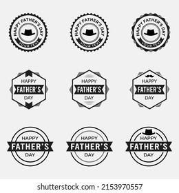 Happy fathers day vintage labels set. Father Day set: Mustache, Top hat. Best Dad. vector illustration poster and card. Father's Day invitation party.