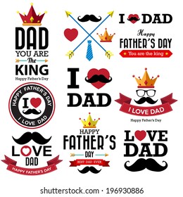 Happy fathers day  vintage retro type font.Illustrator eps10