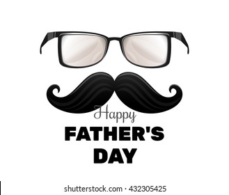 Happy Fathers Day. Vintage retro greeting card for Fathers Day. Vector illustration isolated on white background