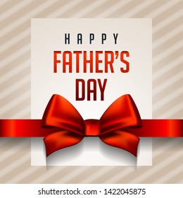 Happy Father's Day vintage style greeting template design with beautiful ribbon decoration vector illustration. 