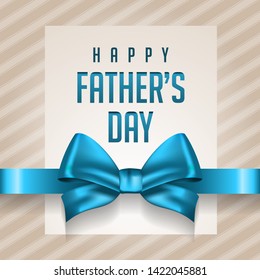Happy Father's Day vintage style greeting template design with beautiful ribbon decoration vector illustration. 