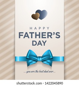 Happy Father's Day vintage style greeting template design with beautiful ribbon decoration vector illustration. 