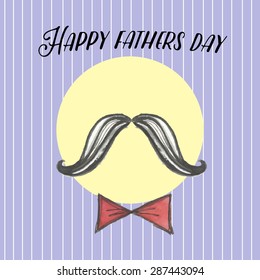 Happy Fathers Day watercolor  card vector illustration
