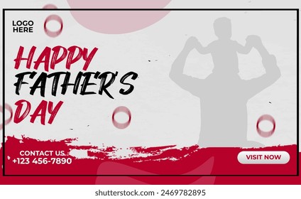 Happy fathers day web banner template