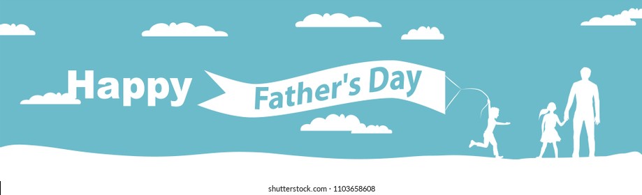 Happy father's day for web. Holiday card for dad, vector for print and web.