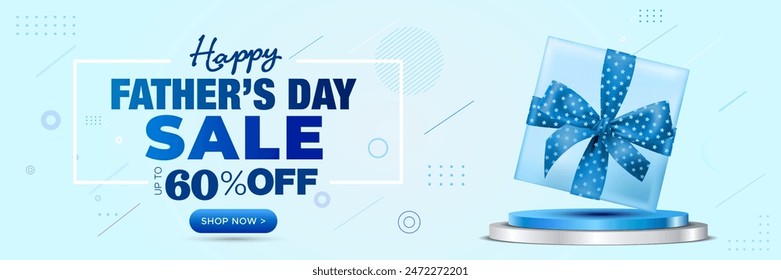 Happy Father's Day. Website Sale banner, header and shopping offer.