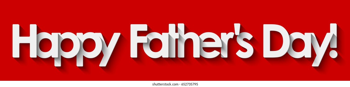 Happy Father's Day! White lettering on red background. Vector EPS10