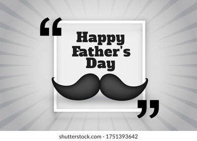 happy fathers day wishes card with 3d mostache