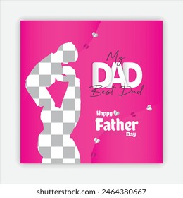 Happy Father's Day Wishing Card and Social Media Post Design