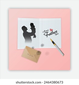 Happy Father's Day Wishing Card and Social Media Post Design