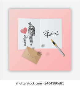 Happy Father's Day Wishing Card and Social Media Post Design