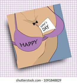 Happy Father's Day. The woman congratulates. Vector illustration.