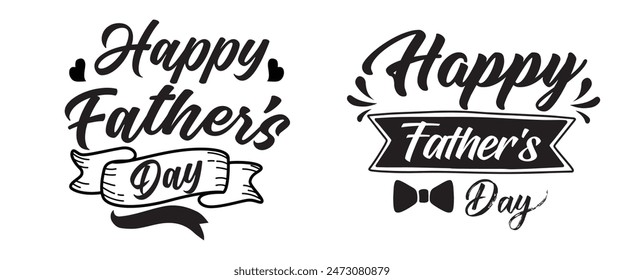 Happy Father's day, World's best dad, Thank you, Love you, For my dear daddy handdrawn lettering quotes. Handwritten decorative phrases. EPS 10 isolated vector illustration for prints, cutting designs