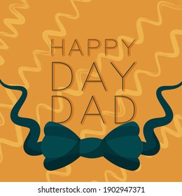 Happy fathers day in yellow background holiday - Vector