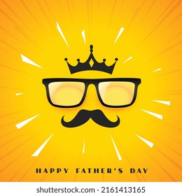 happy father's day yellow banner with dad face concept
