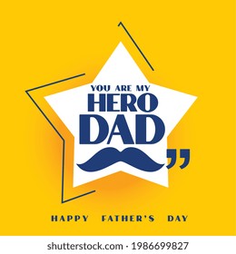 happy fathers day yellow star card design