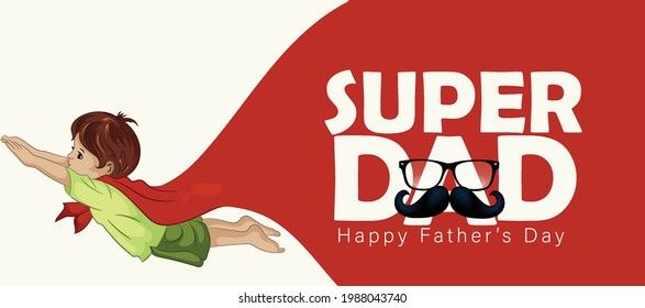 Happy Fathers Day You are the best Dad, super dad with  calligraphy, hand drawn lettering.