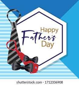 HAPPY FATHER'S DY WITH PENTAGON FRAME AND TIES DEDORATION 