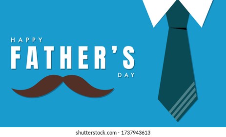 Happy Father's Template ,on Blue background ,Vector illustration EPS 10